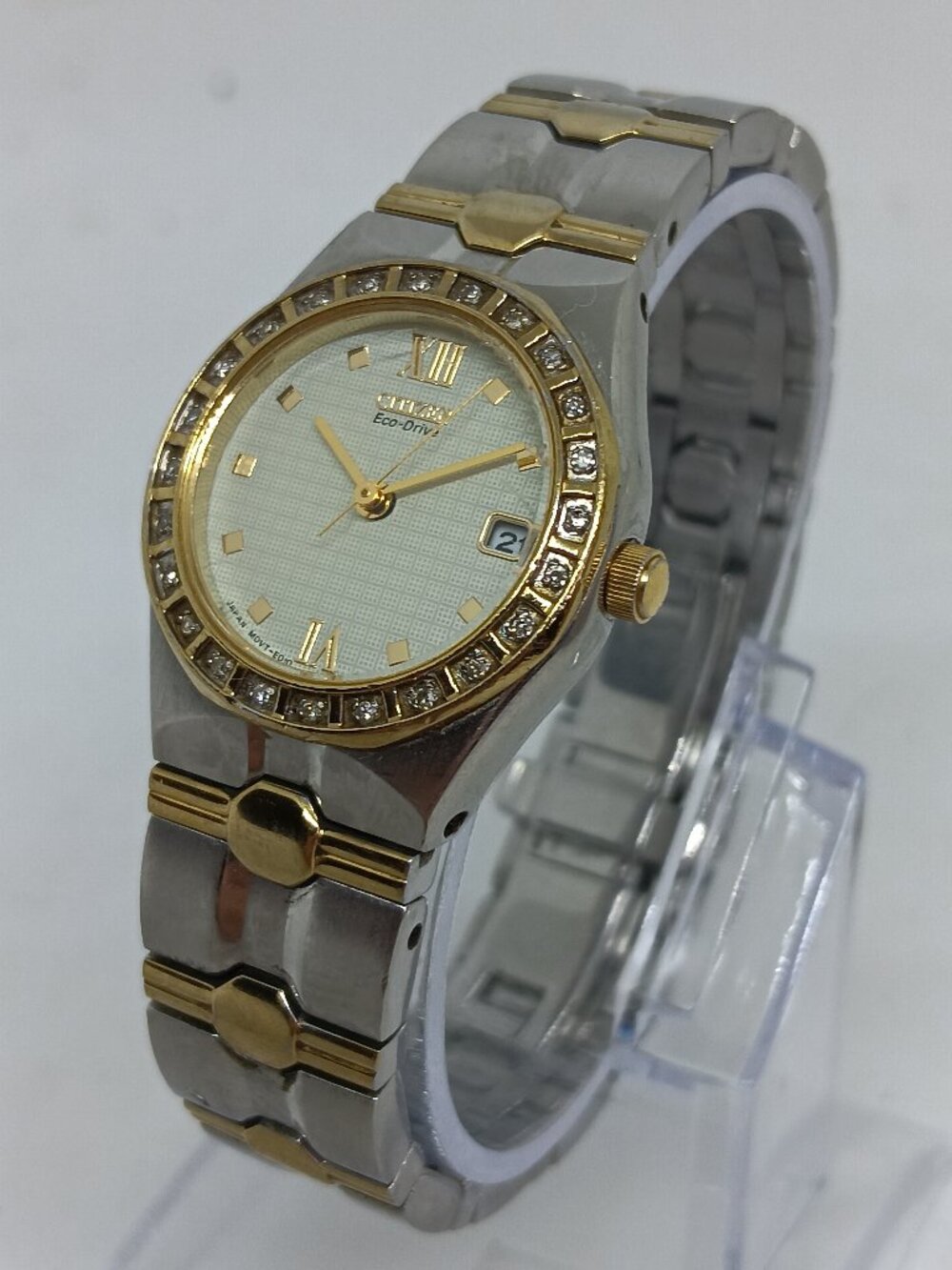 Citizen Eco-Drive EW0484-59A Women's 25mm Two-Tone Diamond Bezel Watch